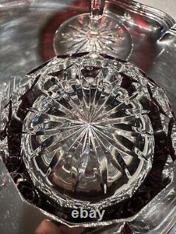 Waterford Crystal Red To Clear Martini And Double Old Fashioned set