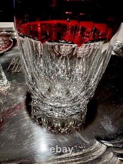 Waterford Crystal Red To Clear Martini And Double Old Fashioned set