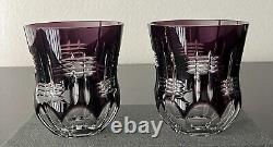 Waterford Crystal SIMPLY LILAC Double Old-Fashioned Glasses Set of Two