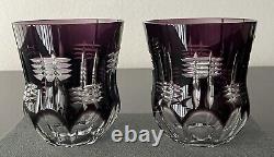 Waterford Crystal SIMPLY LILAC Double Old-Fashioned Glasses Set of Two