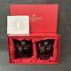 Waterford Crystal SNOW CRYSTALS Ruby Red Pair DOUBLE OLD FASHIONED GLASSES NIB