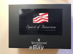 Waterford Crystal SPIRIT OF AMERICA Flag 1 Pair Double Old Fashioned Glasses