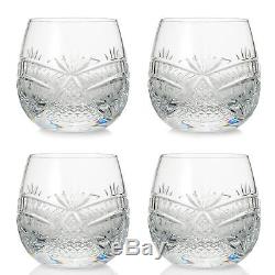 Waterford Crystal Seahorse Nouveau Set of Four 8 oz Double Old Fashioned Glasses