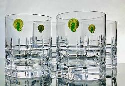 Waterford Crystal Set 4 Double Old Fashioned Glasses Cocktail Whiskey Tumbler