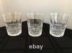 Waterford Crystal Set Of 3 Colleen Double Old Fashioned Tumblers Glasses 4 3/8