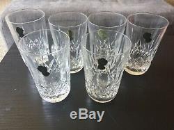 Waterford Crystal Set of 6 Double Old Fashioned tumbler glasses 5 tall