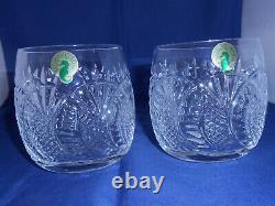 Waterford Crystal Vintage Seahorse Double Old Fashioned Glasses New Set of 2