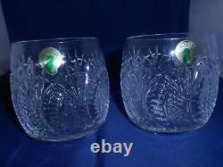 Waterford Crystal Vintage Seahorse Double Old Fashioned Glasses New Set of 2