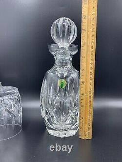 Waterford Crystal Westhampton Decanter 4 Double Old Fashioned Whiskey Glasses