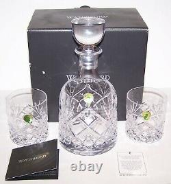 Waterford Crystal Woodmont Decanter & Pair Double Old Fashioned Glasses In Box