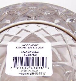 Waterford Crystal Woodmont Decanter & Pair Double Old Fashioned Glasses In Box