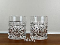 Waterford Cut Crystal OVERTURE Double Old Fashioned Glass Pair EXCELLENT