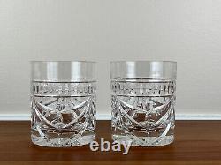 Waterford Cut Crystal OVERTURE Double Old Fashioned Glass Pair EXCELLENT