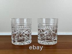 Waterford Cut Crystal OVERTURE Double Old Fashioned Glass Pair EXCELLENT