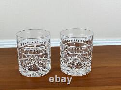 Waterford Cut Crystal OVERTURE Double Old Fashioned Glass Pair EXCELLENT