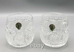 Waterford Cut Crystal Seahorse Double Old Fashioned DOF Cocktail Glass 2 in Box
