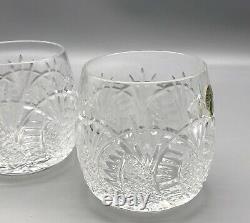 Waterford Cut Crystal Seahorse Double Old Fashioned DOF Cocktail Glass 2 in Box