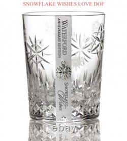 Waterford DOF Snowflake Wishes Love Anniversary 10th Edition 2 Tumblers 1055482