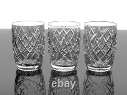Waterford Donegal 12 Oz Crystal Double Old Fashioned Whiskey Glasses Set Of 3