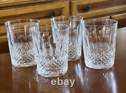 Waterford Ireland COLLEEN Double Old Fashioned 4 3/8 Crystal Cut Glass Set of 4