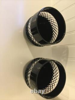 Waterford John Rocha Double Old Fashioned Tumbler Black Cut To Clear Set Of 2