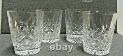 Waterford Lismore 12 oz Double Old Fashioned Glass Tumblers 4 3/8 Set 4