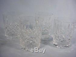 Waterford Lismore 4 Crystal Double Old Fashioned Glasses 4 3/8 Older Mark