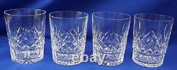 Waterford Lismore (4) Double Old Fashioned Whiskey Glasses, 4 3/8 (G8)