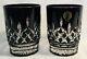 Waterford Lismore Black 12 oz. Double Old Fashioned Glasses Set of 2 MINT