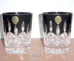 Waterford Lismore Black Crystal DOF Double Old Fashioned Pair 12oz #40021871 New