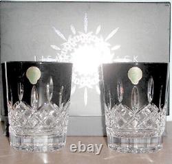 Waterford Lismore Black Crystal DOF Double Old Fashioned Pair 12oz #40021871 New