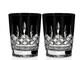 Waterford Lismore Black Double Old Fashioned Crystal Glasses Set of 2 NIBLAST
