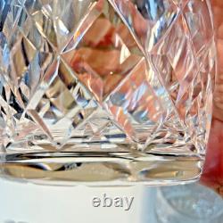 Waterford Lismore Crystal Decanter & 4 Double Old Fashioned Glasses Signed Irish