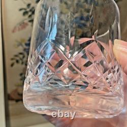 Waterford Lismore Crystal Decanter & 4 Double Old Fashioned Glasses Signed Irish