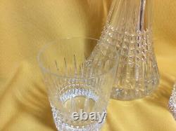 Waterford Lismore Diamond Decanter and 2 Double Old Fashioned Glasses