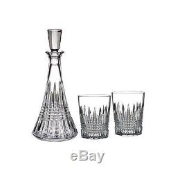 Waterford Lismore Diamond Decanter and Double Old Fashioned Pair, Gift Set