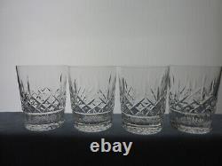 Waterford Lismore Double Old Fashioned Tumblers / Glasses 4 Mint In Box
