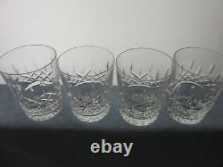 Waterford Lismore Double Old Fashioned Tumblers / Glasses 4 Mint In Box