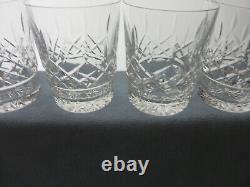 Waterford Lismore Double Old Fashioned Tumblers / Glasses 4 Mint In Box