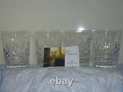 Waterford Lismore Double Old Fashioned Tumblers / Glasses 4 Mint In Box
