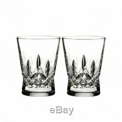 Waterford Lismore Pair Pops Double Old Fashioned Tumblers Clear Glasses NIB