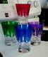 Waterford Lismore Pops 4 Double Old Fashioned Glasses Blue Green Purple & Pink