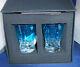 Waterford Lismore Pops Aqua Double Old Fashioned Glasses Set of 2 New