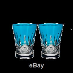 Waterford Lismore Pops Aqua Double Old Fashioned Set of 4