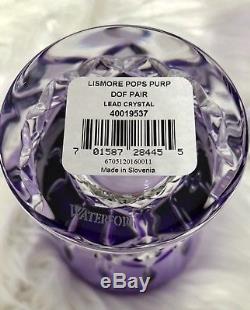 Waterford Lismore Pops Purple Double Old FashionedSet of 2NIB 40019537