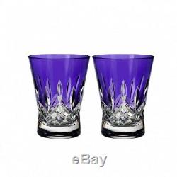 Waterford Lismore Pops Purple Double Old Fashioned Set of 4