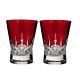 Waterford Lismore Pops Red Double Old Fashioned Set of 4