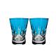 Waterford Lismore Pops Set of 2 Double Old Fashioned Glasses Aqua