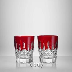 Waterford Lismore Red Double Old Fashioned Pair 1078636. New In Box