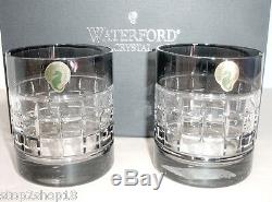 Waterford London Smoke DOF SET/2 Double Old Fashioned Grid Cut 40018765 New